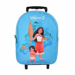 Bagtrotter - Vaiana - Disney - Sac à Dos Scolaire à Roulettes  - Bleu - 1 Compartiment Zippé - Bretelles Matelassées -...