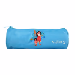 Bagtrotter - Vaiana - Disney - Trousse Scolaire Ronde - Bleu - 1 Compartiment Zippé - 22x7x7cm - Matière Polyester -...
