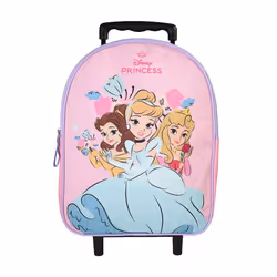 Bagtrotter - Princesses Disney - Sac à Dos Scolaire à Roulettes  - Rose Pâle - 1 Compartiment Zippé - Bretelles...