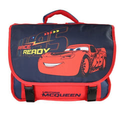Bagtrotter - Cars - Cartable 38cm - Rouge et Bleu Marine - 2 Compartiments - 1 Poche Sous Rabat - Bretelles Matelassés -...