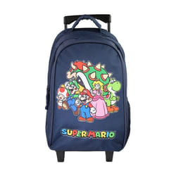Bagtrotter - Super Mario - Sac à Dos Scolaire - Sac à Dos à Roulettes -  Marine - 2 Compartiments Zippés - 1 Poche...