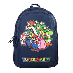 Bagtrotter - Super Mario - Sac à Dos Scolaire - Marine -  2 Compartiments Zippés - 1 Poche Zippée - 32x16x46cm - Bretelles...