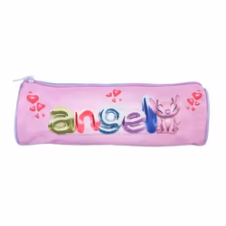 Bagtrotter - Stitch - Stitch et Angel - Trousse Scolaire Ronde - Violet - 1 Compartiment Zippé - 22x7x7cm - Matière Polyester ...