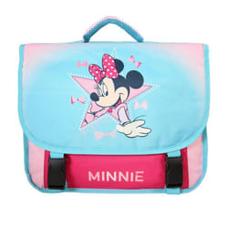 Bagtrotter - Minnie - Cartable 38cm - Rose - Fille - 2 Compartiments - 1 Poche Sous Rabat -Bretelles Matelassés - Fond...