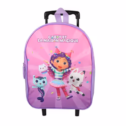 Bagtrotter - Gabby et La Maison Magique - Sac à Dos Scolaire à Roulettes - Violet - Fille - 1 Compartiment Zippé -...