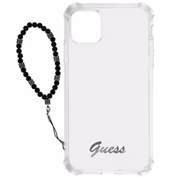 Coque de protection - Guess - iPhone 12/12 Pro - Antichoc - Transparent - Bracelet à perles noir