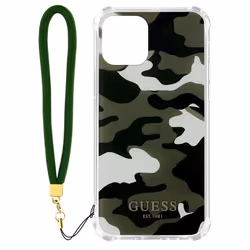 Coque iPhone 12 et 12 Pro avec Dragonne Motif Camouflage Guess vert Vert