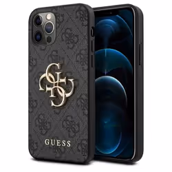 Coque de protection - GUESS - iPhone 12 Pro Max - Similicuir - Monogramme - Protection contre chocs