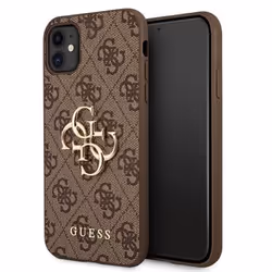 Guess 4G Big Metal Logo - Coque iPhone 11 (Marron) - 3666339006631