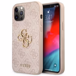 Guess Coque pour iPhone 12 Pro Max 67`` Rose 4G Big Metal Logo - GUHCP12L4GMGPI