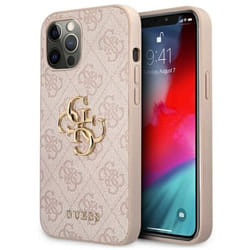 Guess Coque pour iPhone 12 Pro Max 67`` Rose 4G Big Metal Logo - GUHCP12L4GMGPI