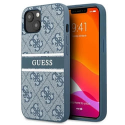 Coque GUESS avec Monogramme & Bande Imprimée pour iPhone 13 (Bleu)
