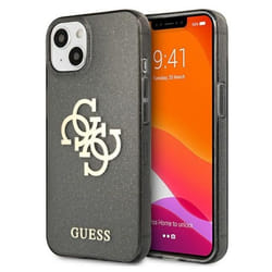 Guess Glitter 4G Big Logo - Coque pour iPhone 13 mini (Noir)