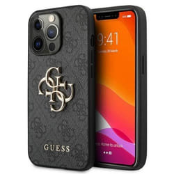 Guess Coque de Protection pour iPhone 13 Pro Max 67`` avec Logo 4G Big Metal Gris - GUHCP13X4GMGGR