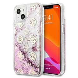 Guess Peony Liquid Glitter - Coque pour iPhone 13 mini (Rose)