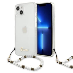 Coque Guess White Pearl pour iPhone 15/14/13 (transparente)