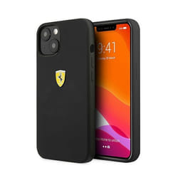 Coque Rigide Ferrari Fessihcp13Mbk En Silicone Pour Iphone 13/14/15 6.1 Noir/Noir