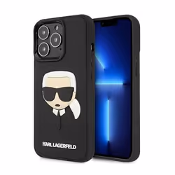 Karl Lagerfeld Coque de Protection en Caoutchouc pour iPhone 13 Pro Max 67`` Noir - KLHCP13XKH3DBK
