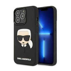 Karl Lagerfeld Coque de Protection en Caoutchouc pour iPhone 13 Pro Max 67`` Noir - KLHCP13XKH3DBK
