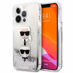 Coque de telephone - Karl Lagerfeld - iPhone 13 Pro - Liquid Glitter - Argent - Design original