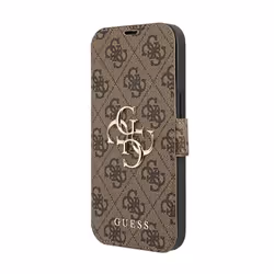 Guess Booktype 4G Big Metal Logo - Coque pour iPhone 13 Pro (Marron) - 3666339032623
