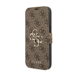 Guess Booktype 4G Big Metal Logo - Coque pour iPhone 13 Pro (Marron) - 3666339032623