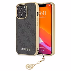 Coque de téléphone - Guess - 4G Charms - iPhone 13 Pro Max - Gris - Souple - Protection chocs