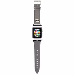 KARL LAGERFELD KLAWMOKHG Bracelet de montre pour Apple Watch 38/40/41 mm Argent Saffiano Karl Heads