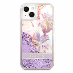 Coque de protection - GUESS - Glitter Flower - iPhone 13 Mini - Silicone TPU - Paillettes scintillantes