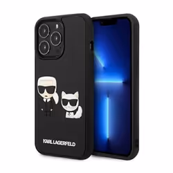 Karl Lagerfeld Ikonik 3D Karl -amp Choupette - Coque pour iPhone 13 Pro Max (Noir) - 3666339049638