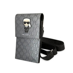 Karl Lagerfeld Monogram Ikonik Patch Wallet Phone Bag - Sac pour smartphone et accessoires (Argent) - 3666339051822