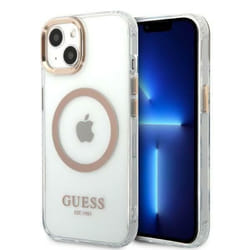 Guess Metal Outline MagSafe - Coque pour iPhone 13 (Transparente) - 3666339057145
