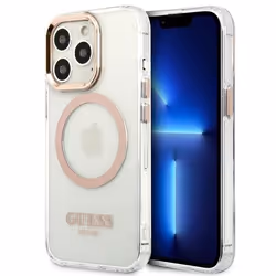 Guess Metal Outline MagSafe - Coque pour iPhone 13 Pro Max (Transparente) - 3666339057169