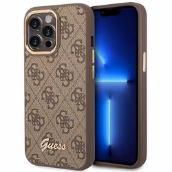 Guess 4G Metal Camera Outline Case - Coque pour iPhone 14 Pro (Marron) - 3666339065263