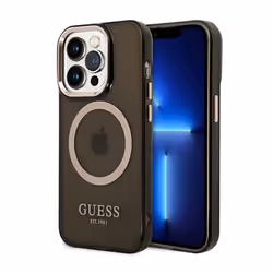 Coque - Guess - Gold Outline - Translucent - Compatible MagSafe - iPhone 14 Pro Max