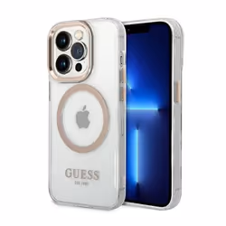 Guess Metal Outline MagSafe - Coque pour iPhone 14 Pro Max (Transparente) - 3666339069735
