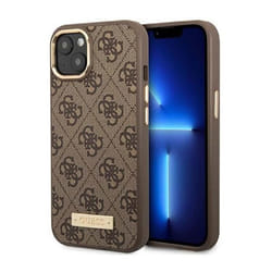 Guess 4G Logo Plate MagSafe - Coque pour iPhone 14 Plus (Marron) - 3666339069919
