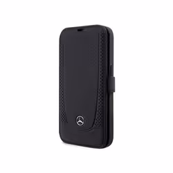 Etui folio Mercedes en cuir véritable pour iPhone 14 Pro