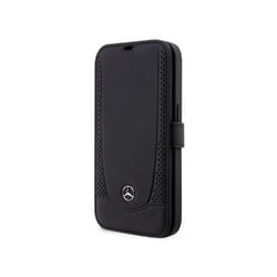 Etui folio Mercedes en cuir véritable pour iPhone 14 Pro