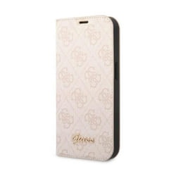 Guess 4G Metal Camera Outline Booktype Case - Coque pour iPhone 14 (Rose) - 3666339083281