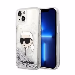 Karl Lagerfeld Liquid Glitter NFT Karl-39s Head - Coque pour iPhone 14 Plus (Argent) - 3666339086855