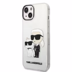 Karl Lagerfeld IML Glitter NFT Karl -amp Choupette - Coque pour iPhone 14 Plus (Transparent) - 3666339087258