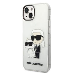 Karl Lagerfeld IML Glitter NFT Karl -amp Choupette - Coque pour iPhone 14 Plus (Transparent) - 3666339087258