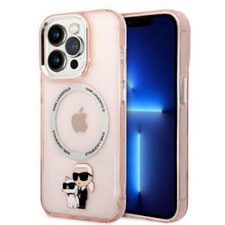 Karl Lagerfeld IML NFT Karl -amp Choupette MagSafe - Coque pour iPhone 14 Pro Max (Rose) - 3666339087593