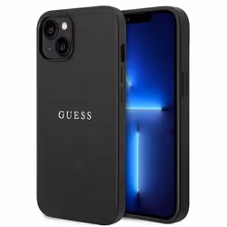 Guess Saffiano Metal Logo Stripes Coque iPhone 14 (Rose) - 3666339088590