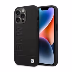 Coque pour iPhone 14 Pro Max - BMW - Cuir Noir - Qualité Exceptionnelle - Design Élégant - Rigide
