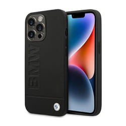 Coque pour iPhone 14 Pro Max - BMW - Cuir Noir - Qualité Exceptionnelle - Design Élégant - Rigide