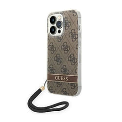Guess 4G Print Cord - Coque pour iPhone 14 Pro (Marron) - 3666339093853