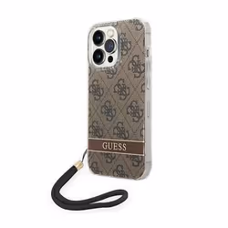 Guess 4G Print Cord - Coque pour iPhone 14 Pro Max (Marron) - 3666339093860