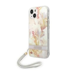 Guess Flower Cord - Coque pour iPhone 14 Plus (Violet) - 3666339093921